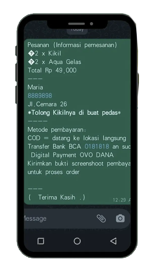 Whatsapp Toko Online Shop Order