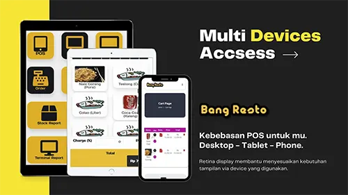 Katalog brosur Aplikasi restoran bang resto lengkap waiters kitchen kasir admin website resto cafe online order shop.