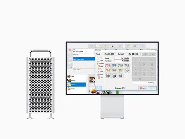 System penjualan kasir pada software program restoran unipos dengan modern konsep dan desain UI.