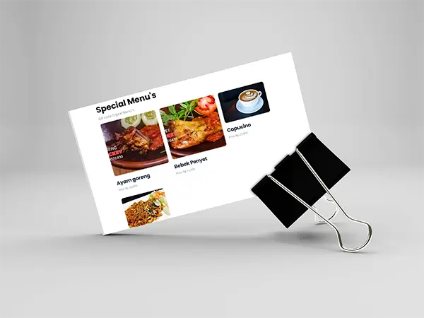 Menu makanan minuman resto cafe