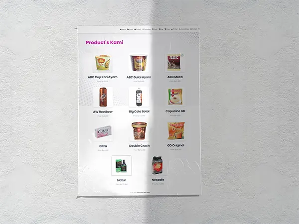 Halaman Produk website aplikasi toko chrompos