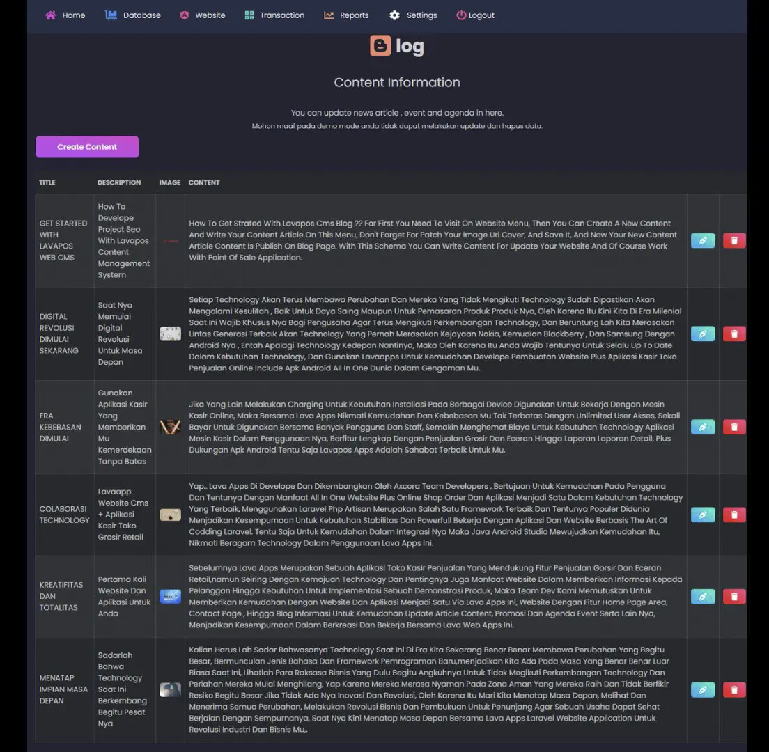 Aplikasi Grosir dan Eceran Toko BLOG CMS