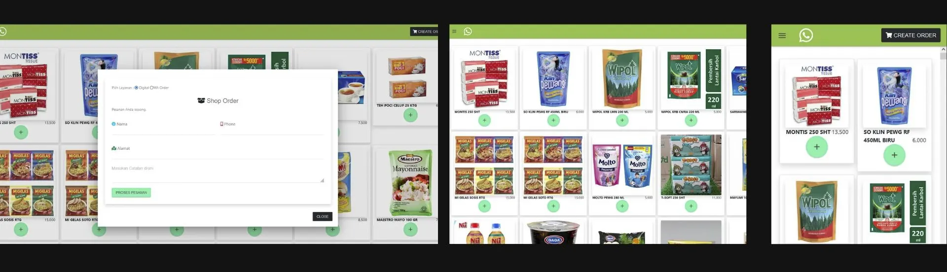 WHATSAPP ONLINE ORDER Aplikasi Toko Terbaru POS-X Web App