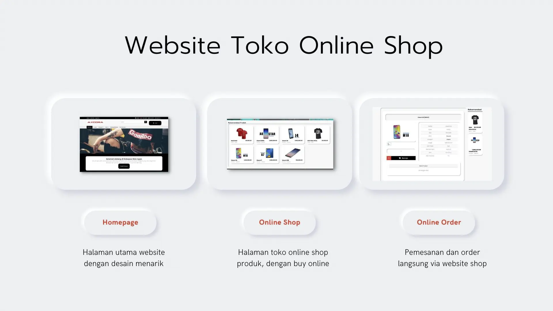 Website Toko Online Shop Aplikasi Toko dan website online shop