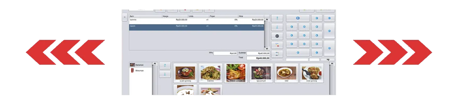 Lengkapi kebutuhan kuliner restoran cafe rumah makan dengan mesin kasir modern terbaru set lengkap dengan aplikasi program software restoran siap pakai.